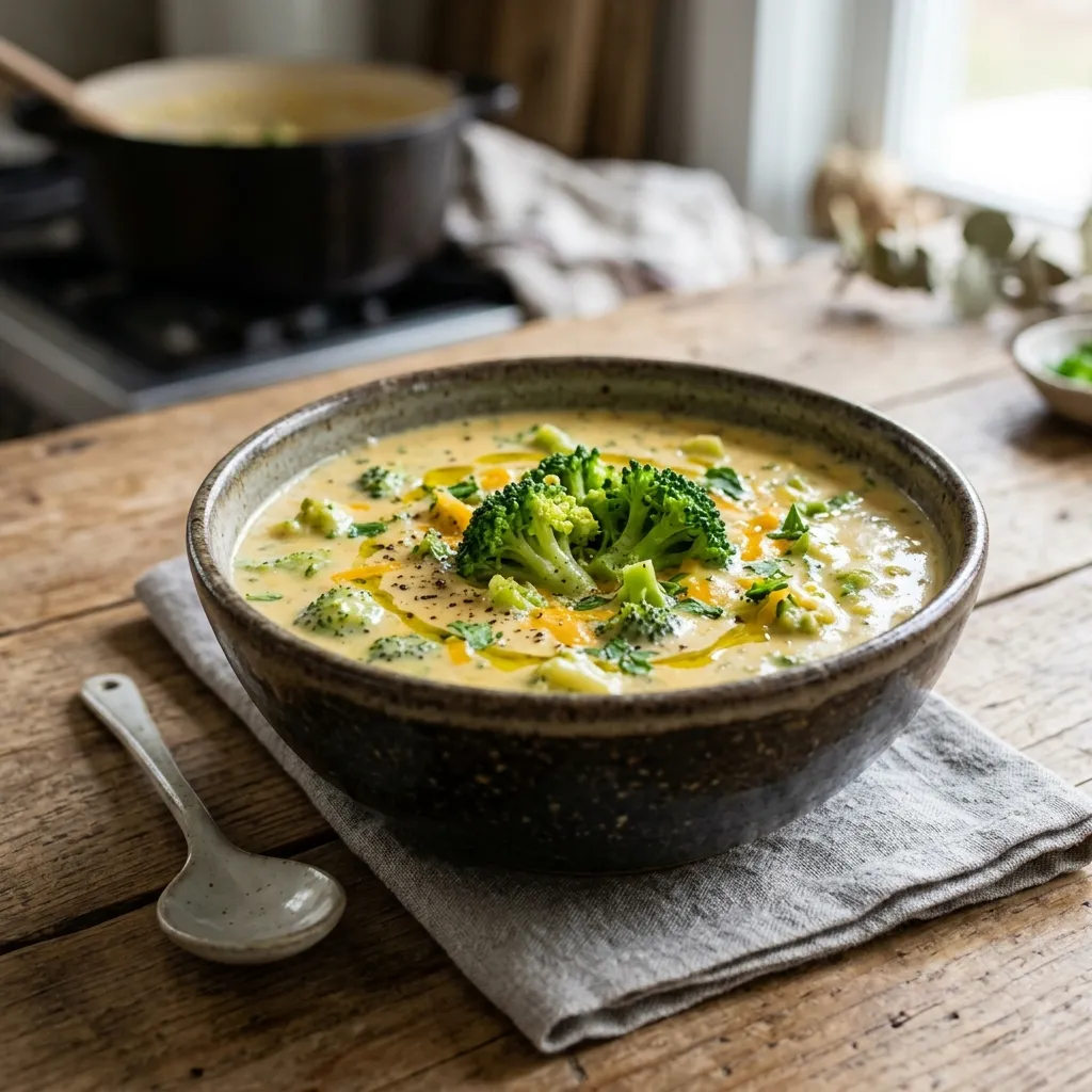 4-Ingredient Crock Pot Broccoli Cheese Soup