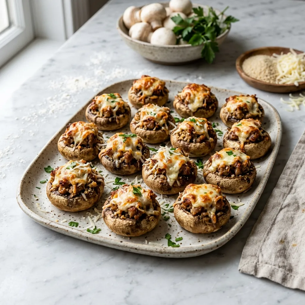 4-Ingredient Sausage-Stuffed Mushrooms
