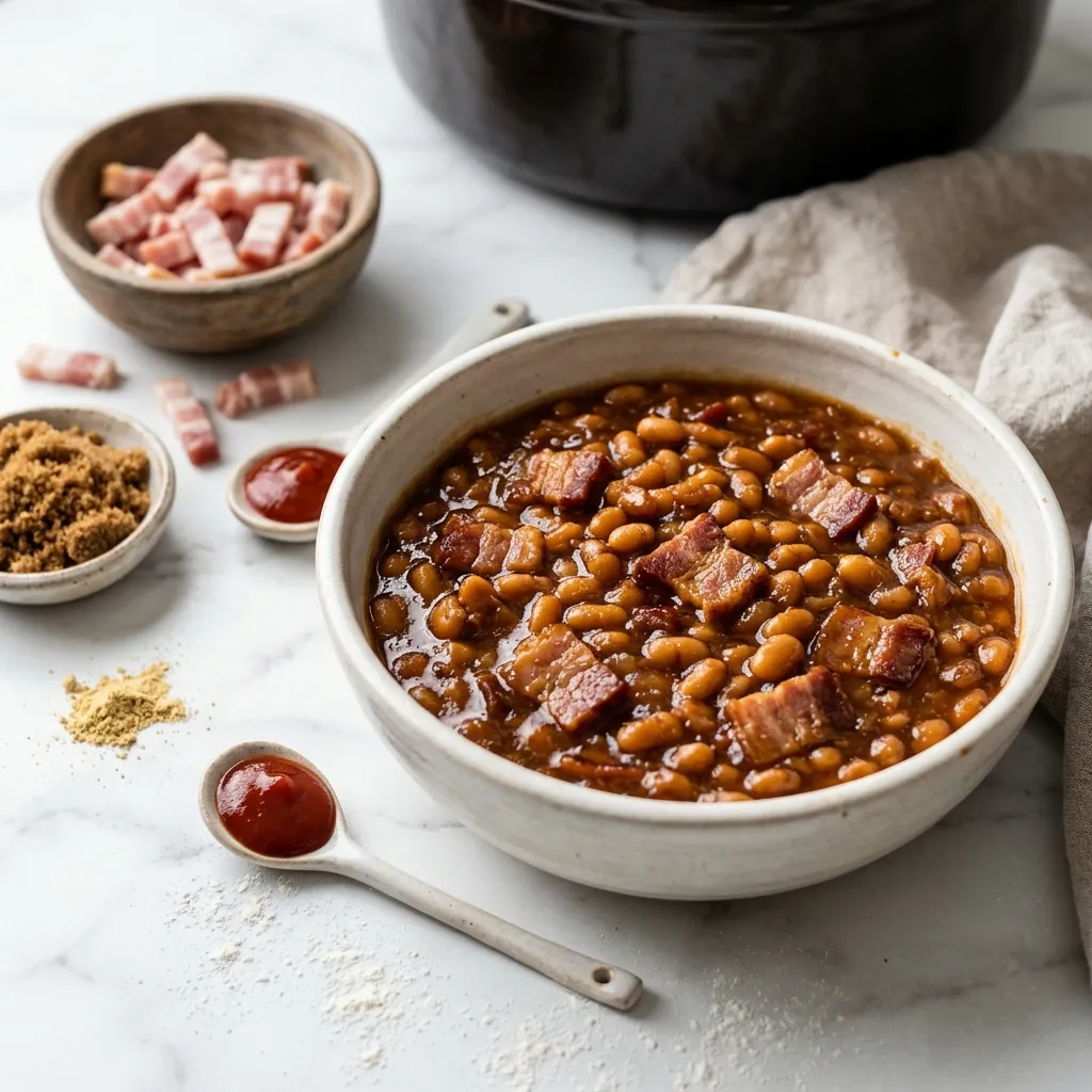 5-Ingredient Slow-Cooked Beans With Bacon