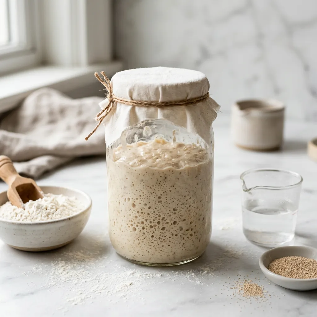 A Beginner's Basic Sourdough Starter Using Yeast