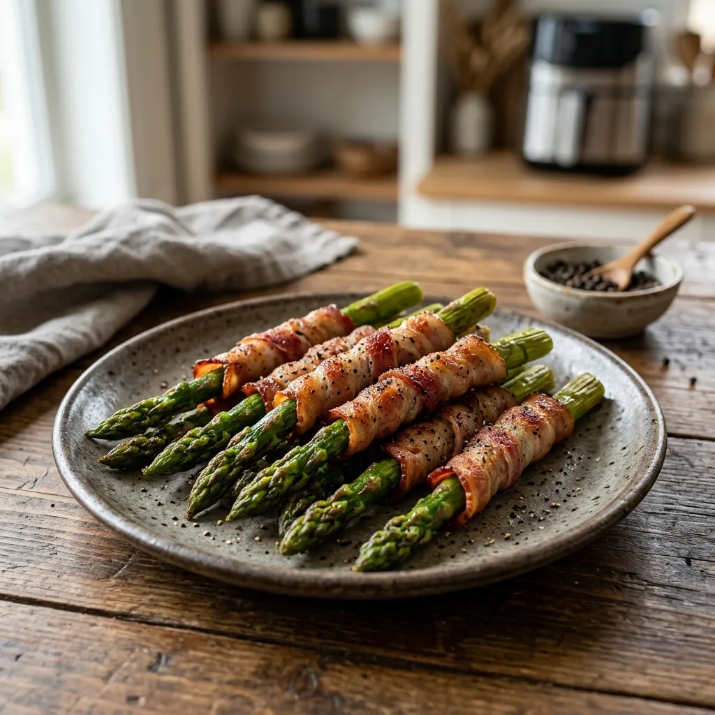 Air Fryer Bacon-Wrapped Asparagus