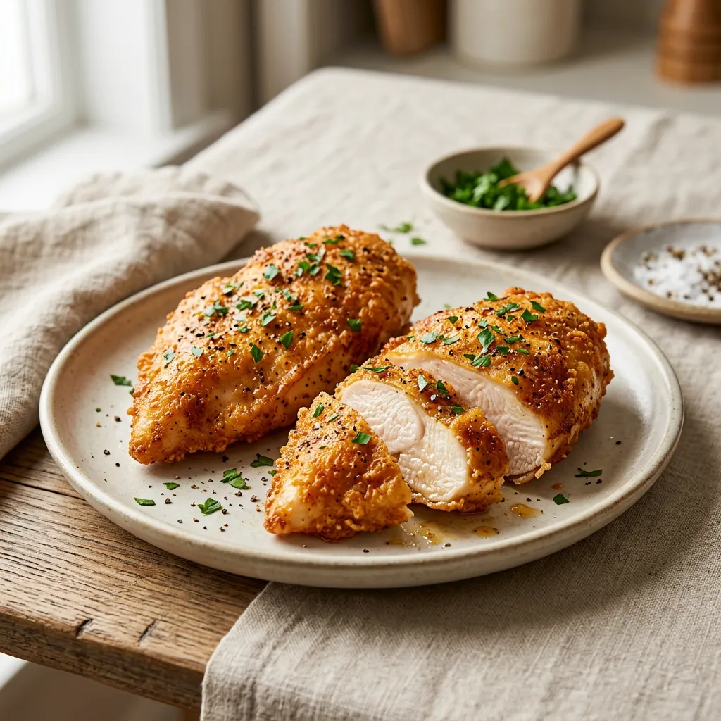 Finished Air Fryer Chicken Breasts dish