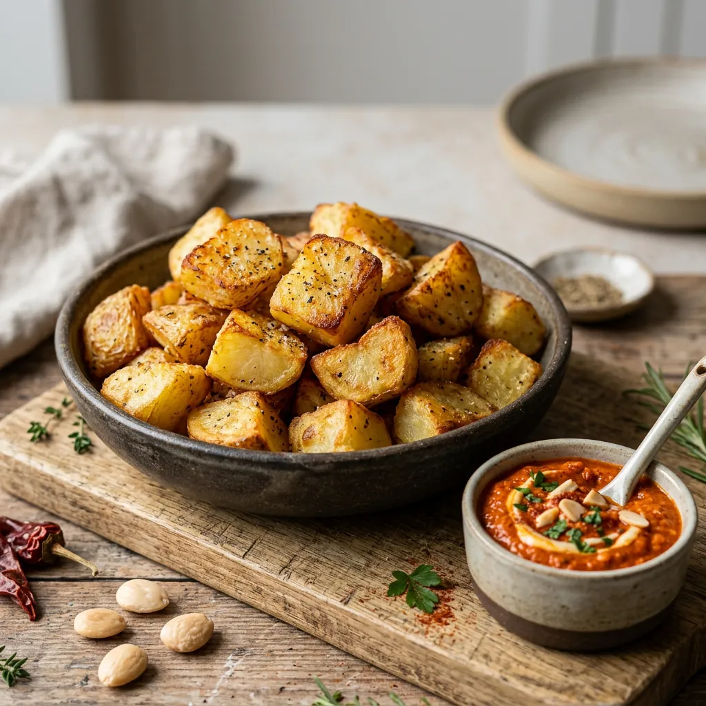 Air Fryer Patatas Bravas With Quick Romesco Sauce
