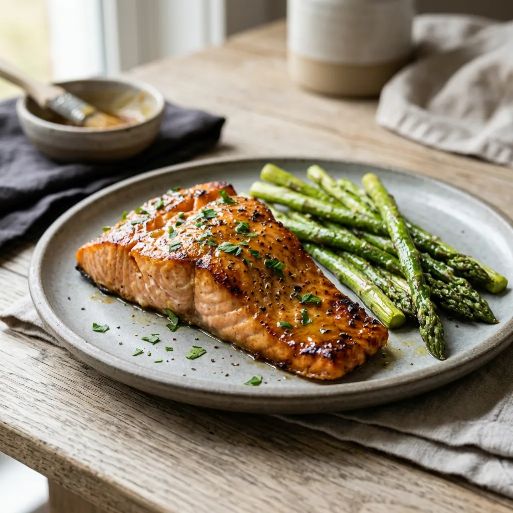 Finished Air Fryer Salmon Recipe dish
