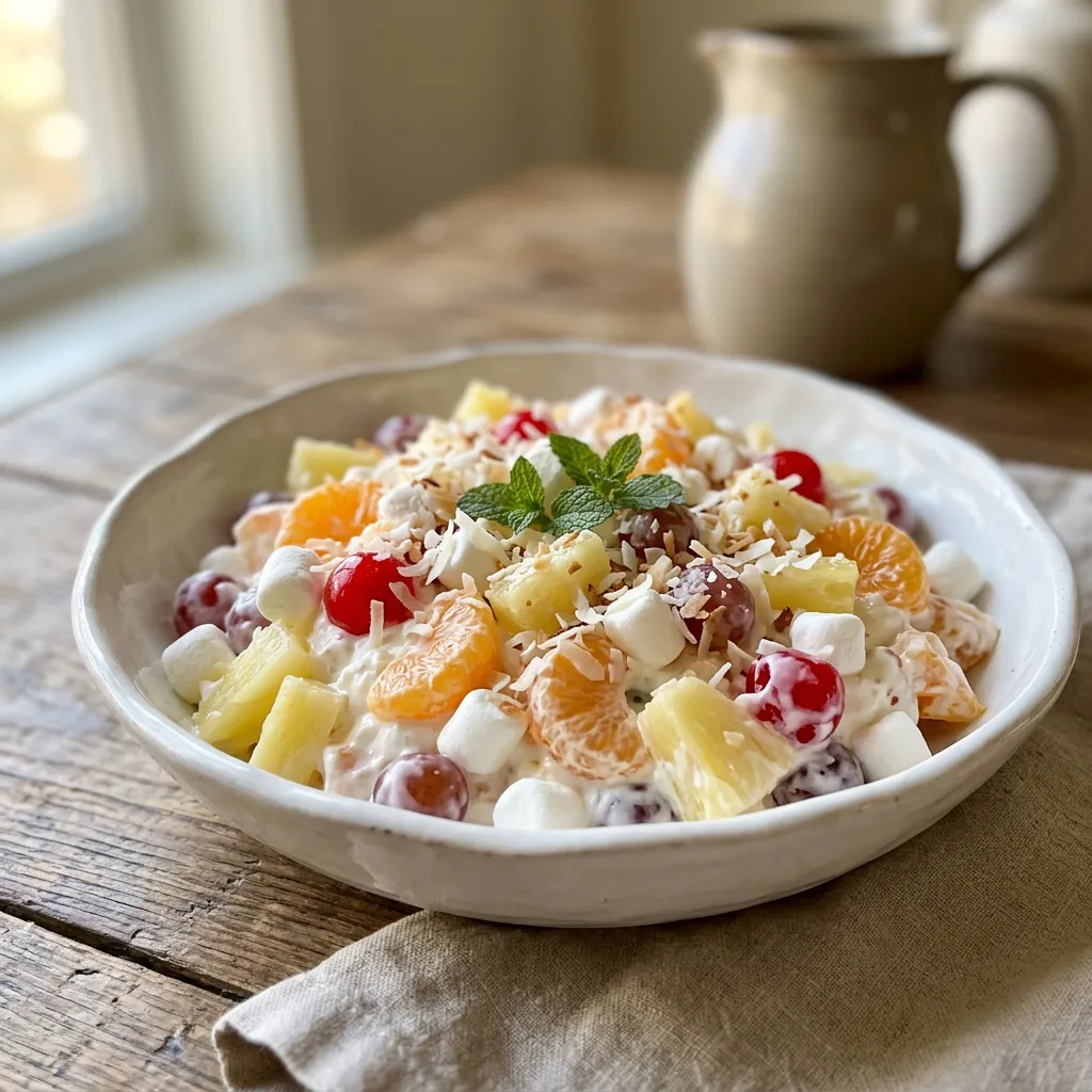 Ambrosia Fruit Salad With Sour Cream Dressing