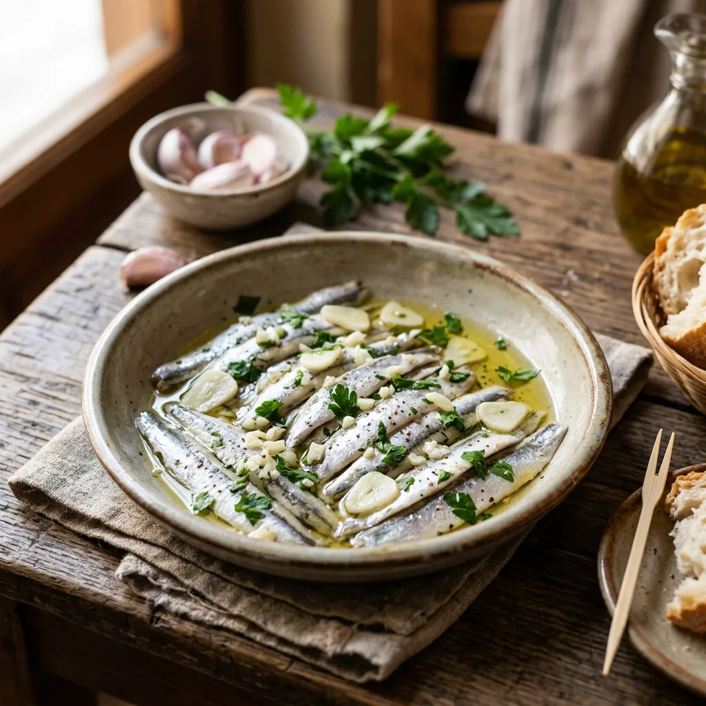 Anchovies Marinated in Vinegar (Boquerones en Vinagre)