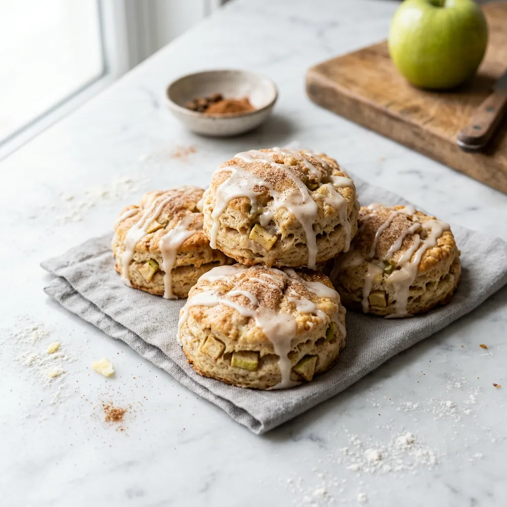 Apple Cinnamon Biscuits With Vanilla Glaze