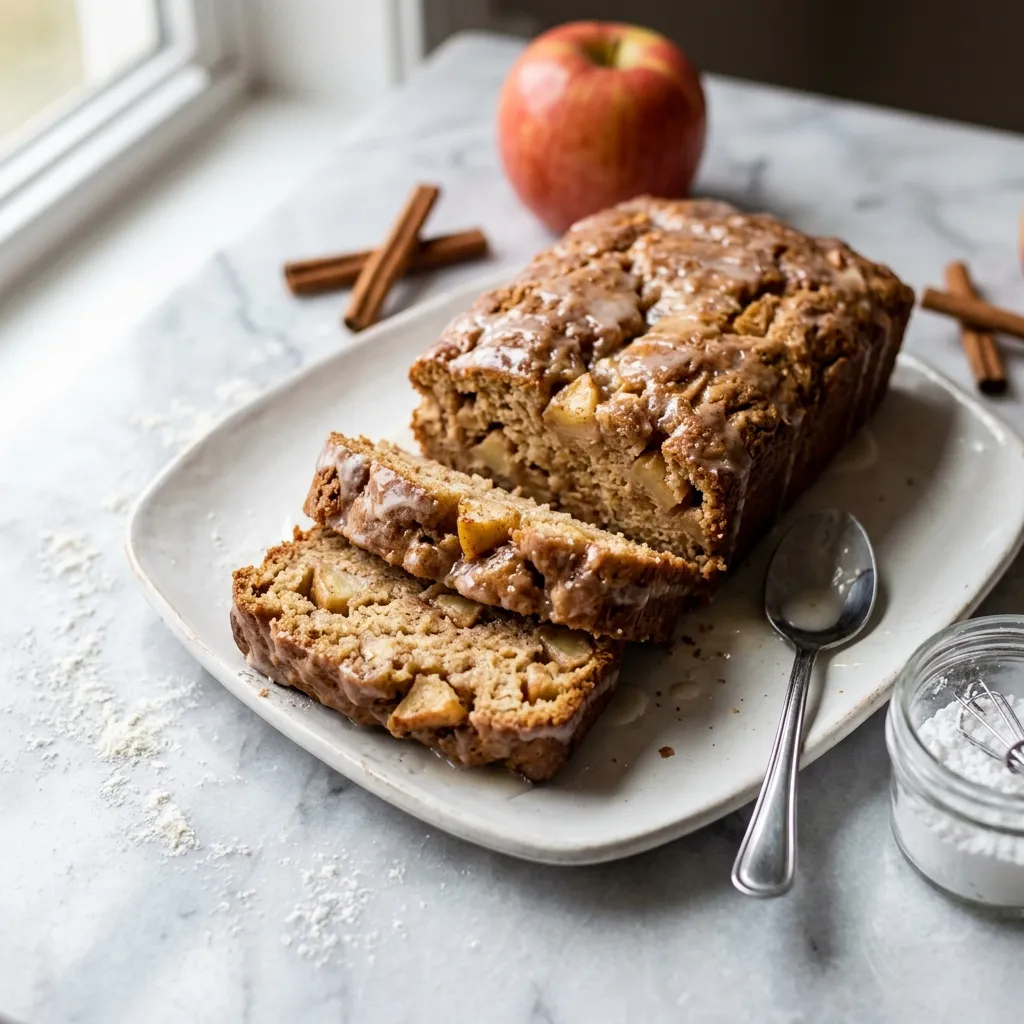 Finished Apple Fritter Bread dish