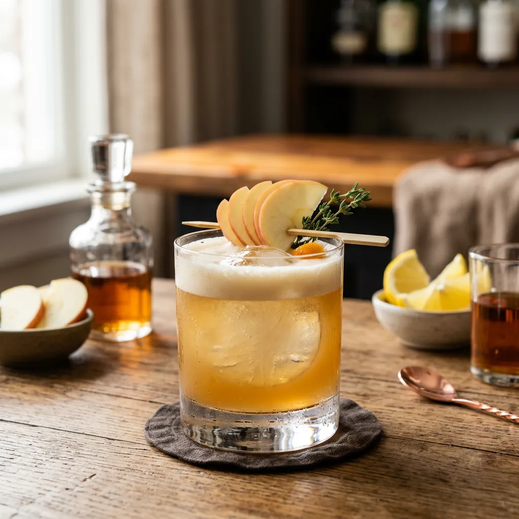 Apple Sour Bourbon Cocktail