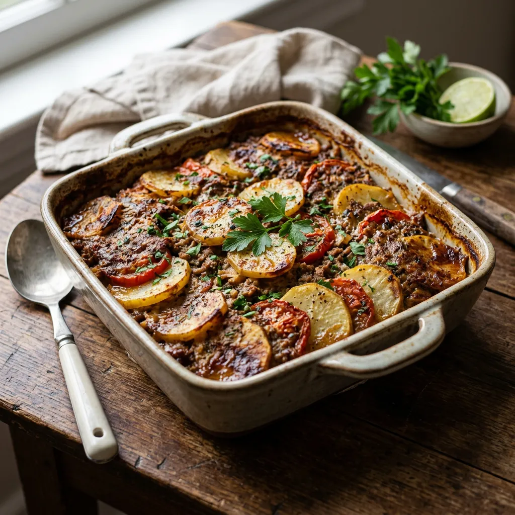 Armenian Style Kufta With Potatoes and Tomatoes Recipe