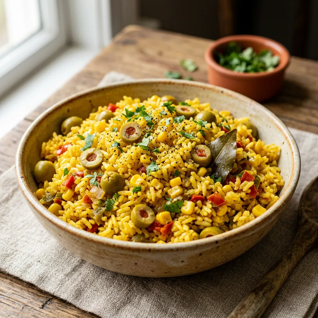 Arroz Amarillo con Maíz (Yellow Rice With Corn)