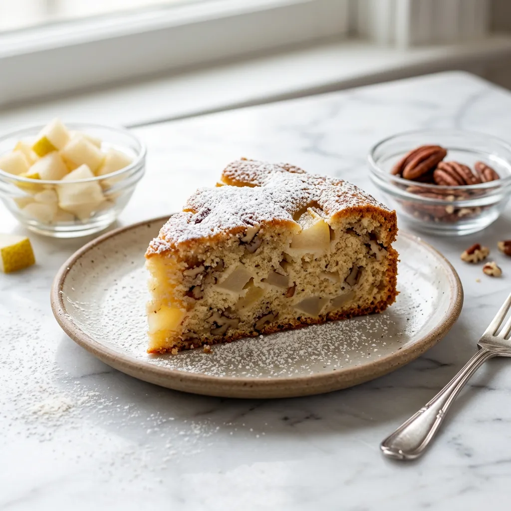 Asian Pear Cake With Chopped Pecans