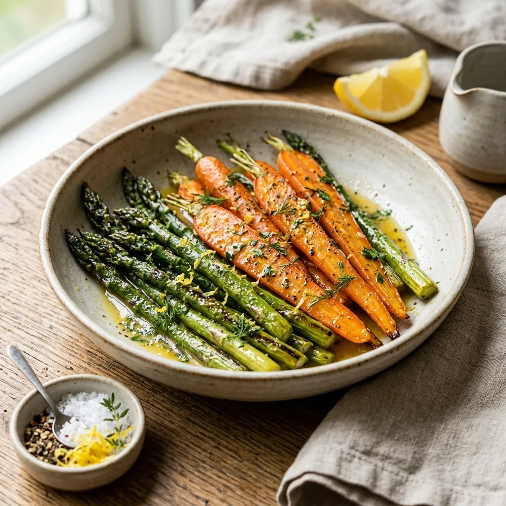 Asparagus and Carrots With Lemon Sauce