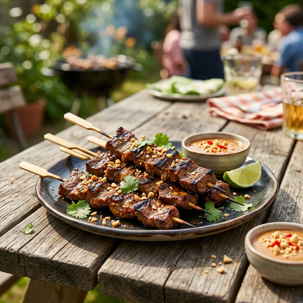 Authentic Marinated Thai Beef Satay