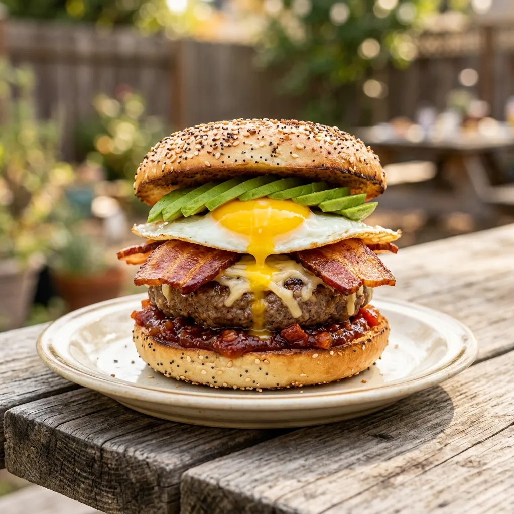 Avocado Bacon Breakfast Burger