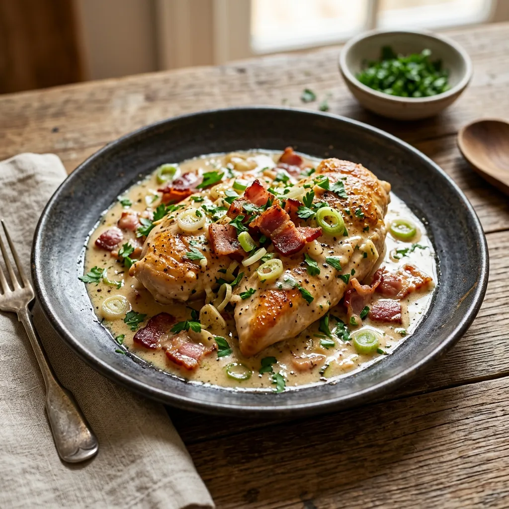 Bacon and Sour Cream Skillet Chicken