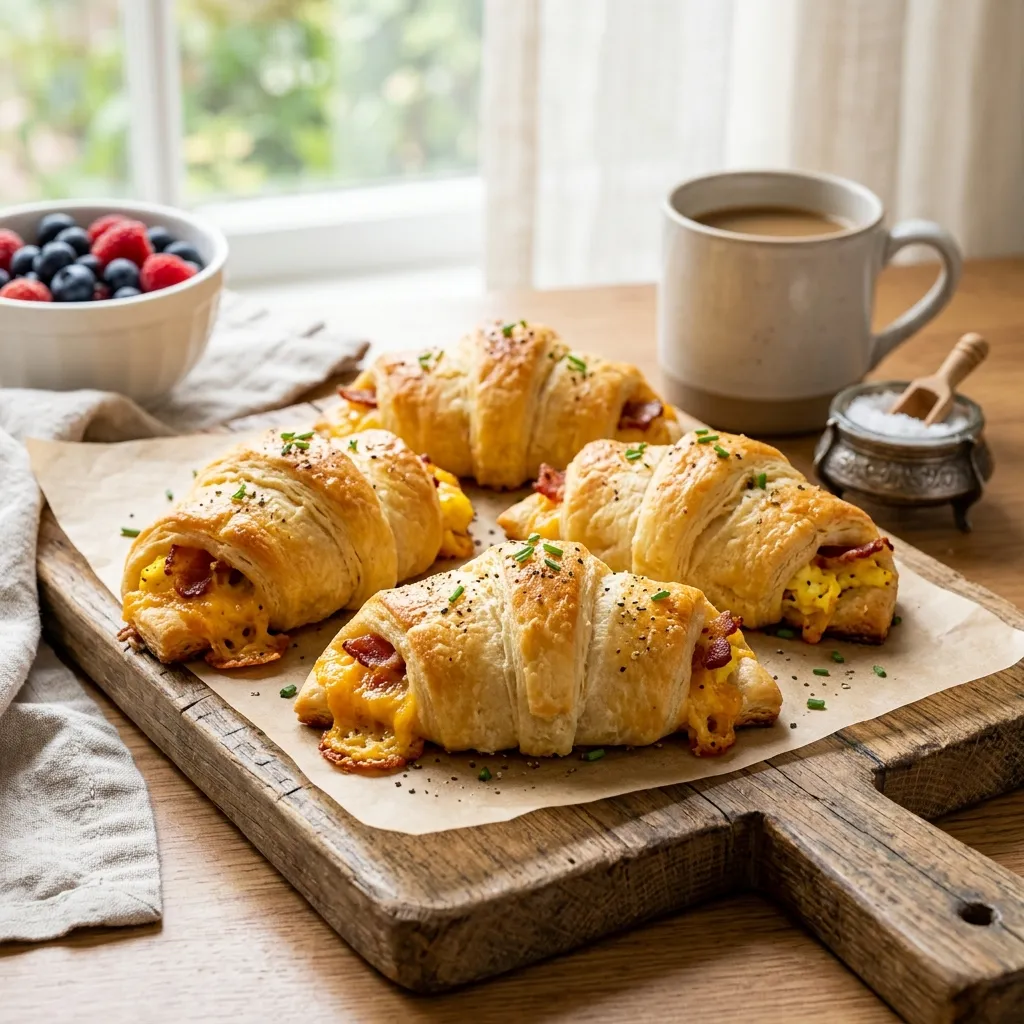 Finished Bacon, Egg, and Cheese Crescent Rolls dish