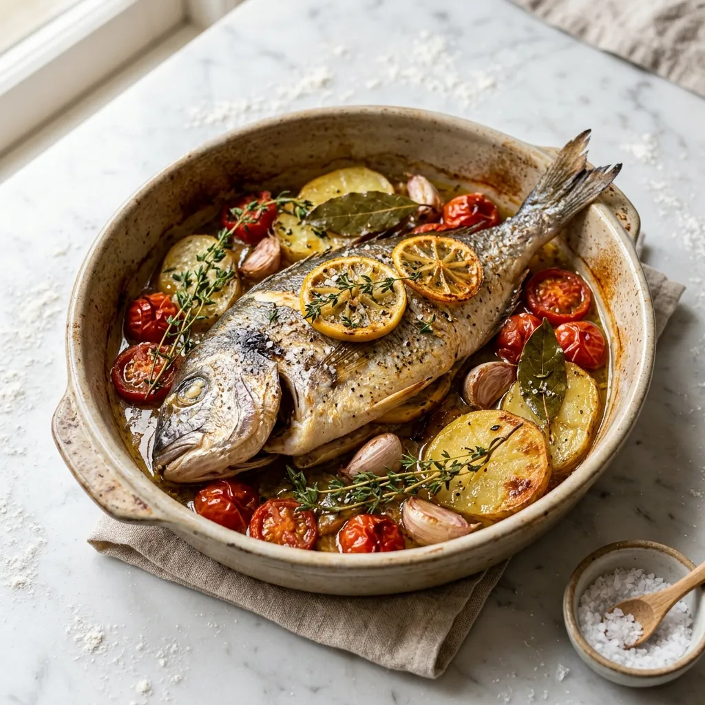 Baked Bass or Gilt-head Seabream (Dorade/Orata al forno)