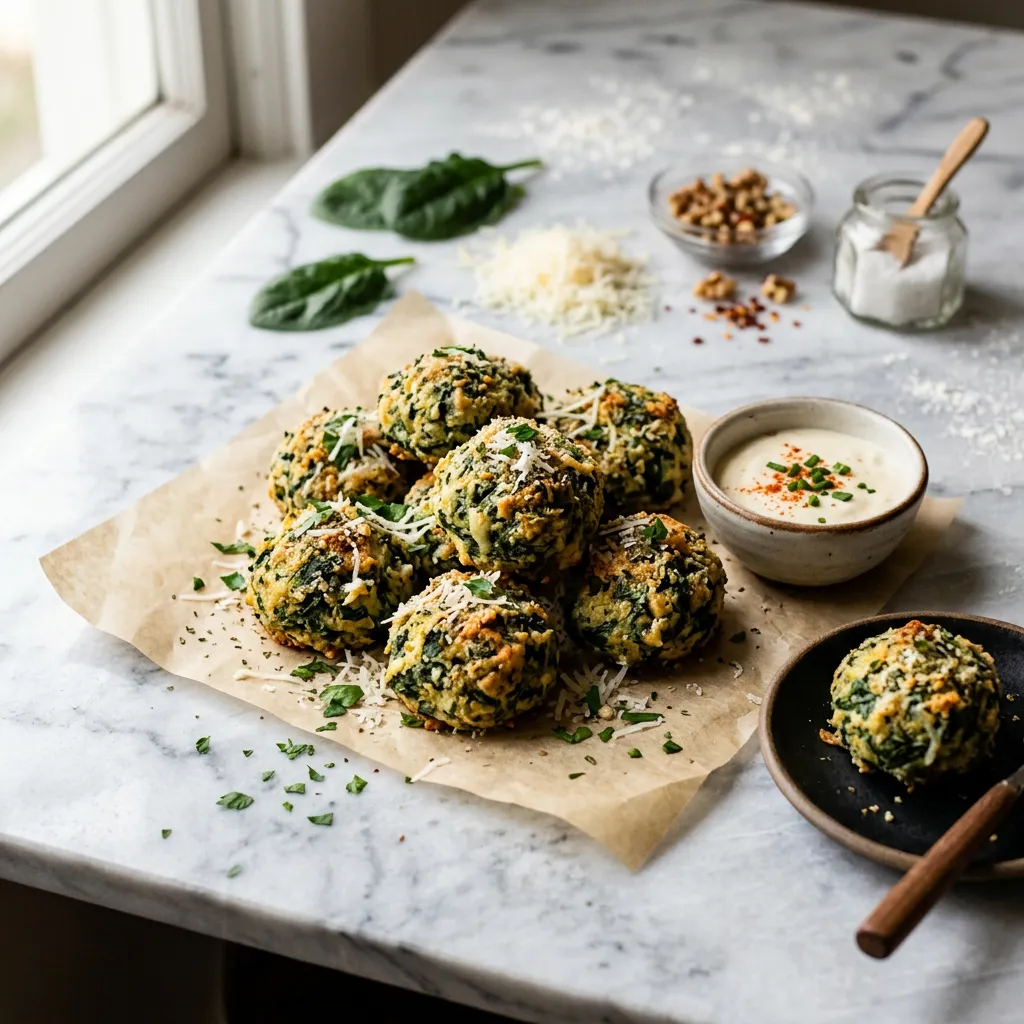 Baked Cheesy Spinach Balls