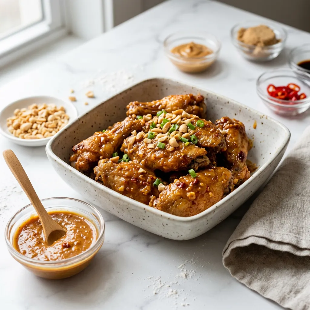 Baked Chicken Wings With Peanut Sauce