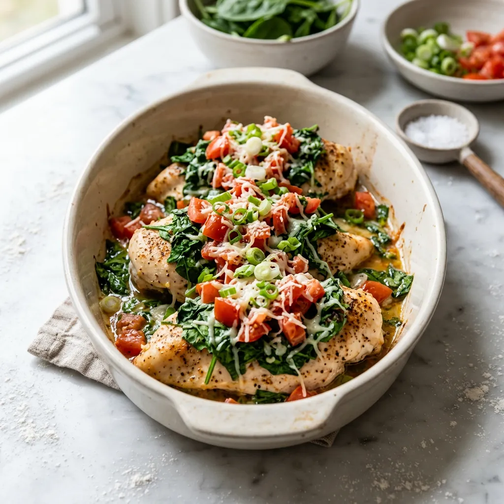 Baked Chicken With Spinach