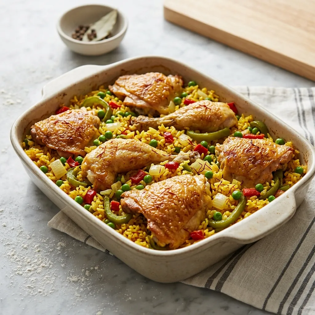 Baked Chicken With Yellow Rice