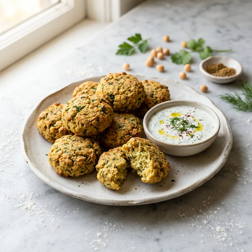 Baked Chickpea Fritters (Pareve)