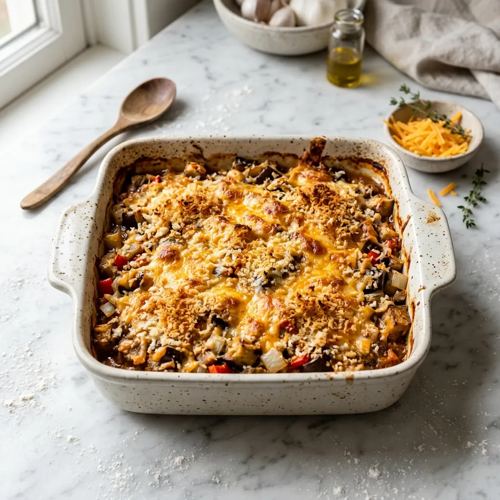 Baked Eggplant Casserole With Cheese