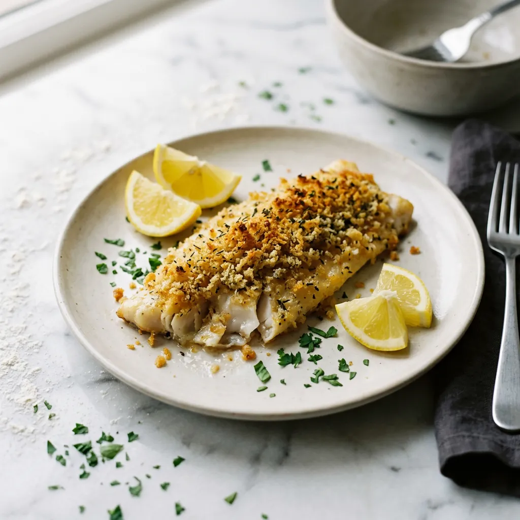 Baked Fish Fillets With Seasoned Breadcrumb Topping