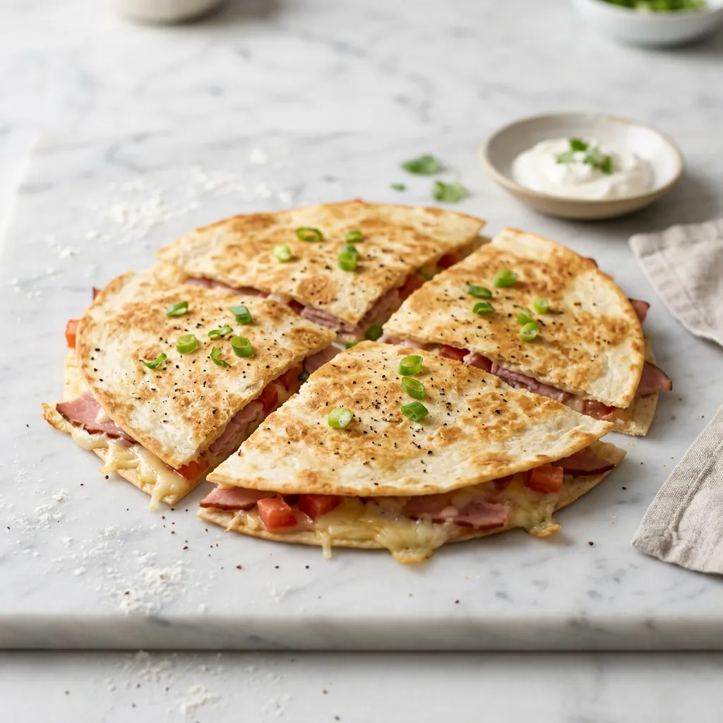 Baked Ham and Cheese Quesadilla