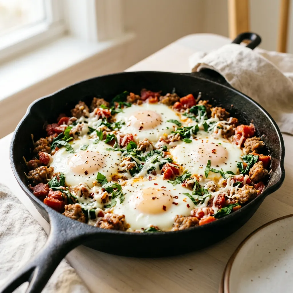 Baked Italian Skillet Eggs