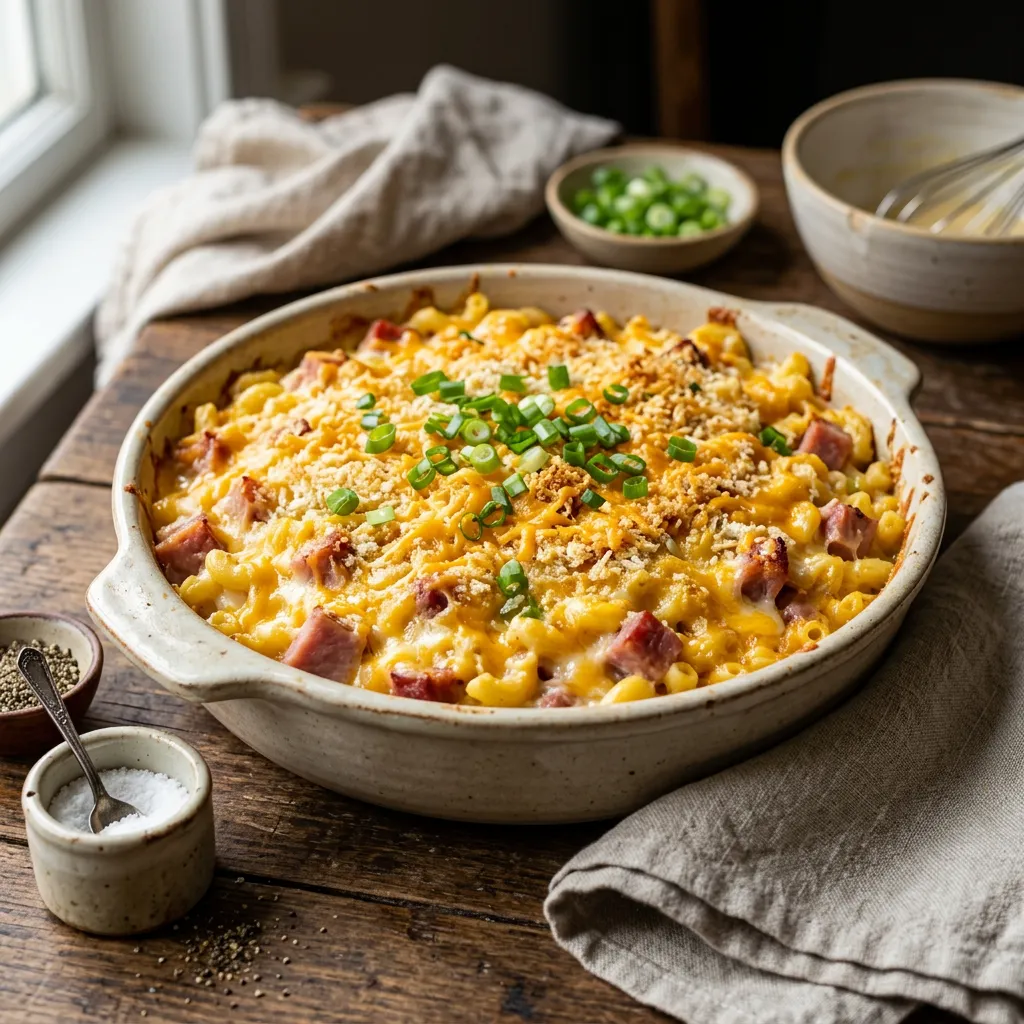 Baked Macaroni and Cheese With Ham
