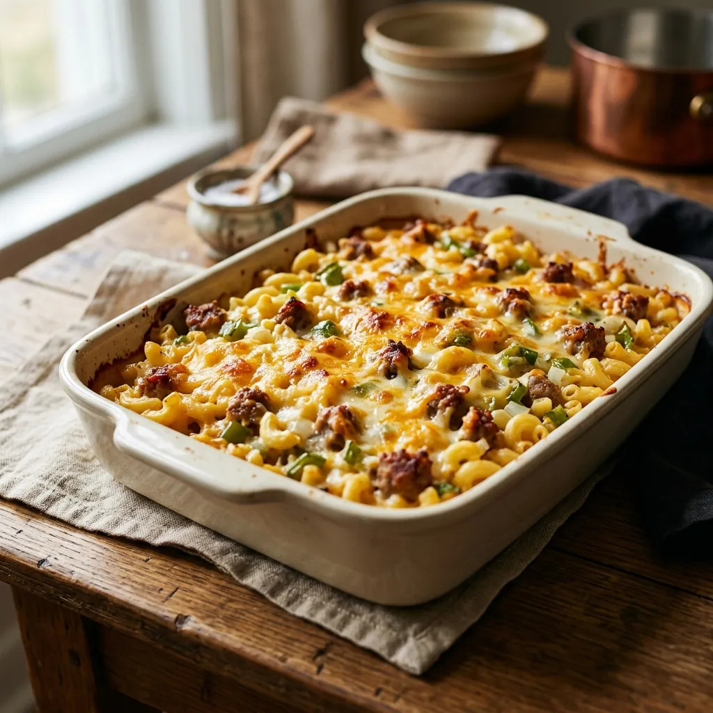 Baked Macaroni and Cheese With Sausage