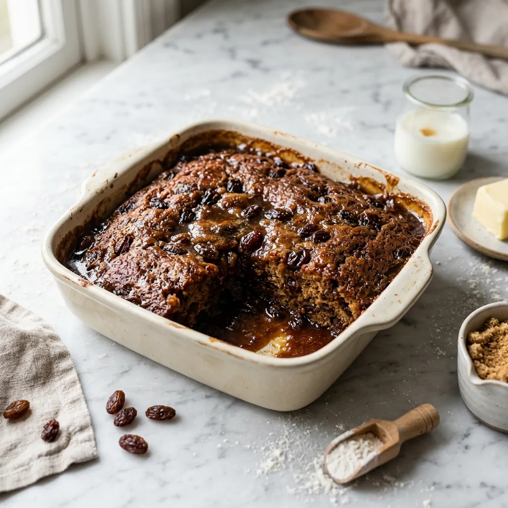 Baked Raisin Pudding