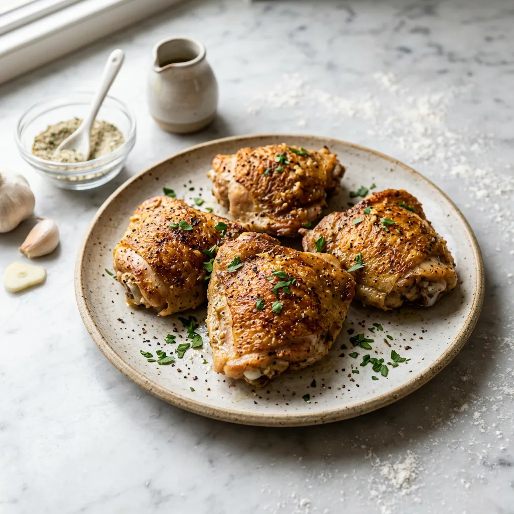 Finished Baked Ranch Chicken Thighs dish