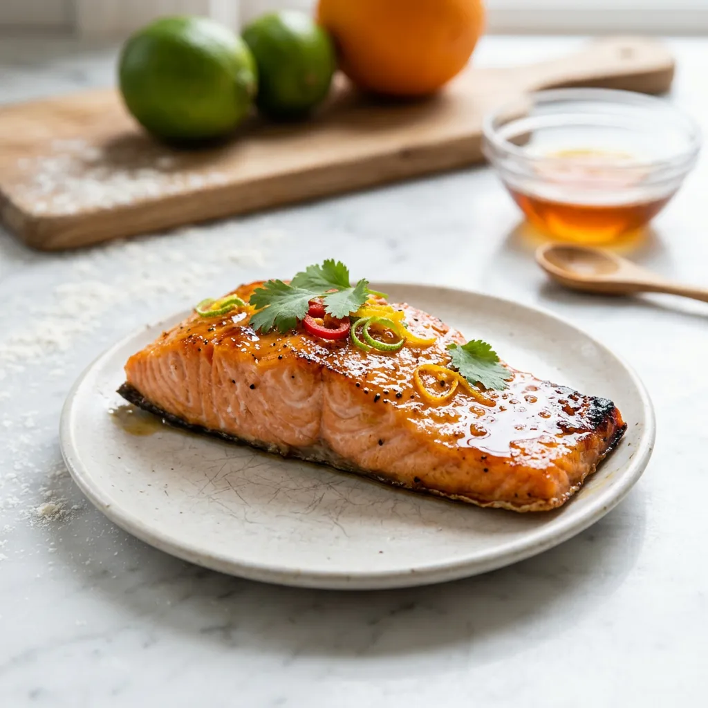Baked Salmon With Honey Citrus Glaze