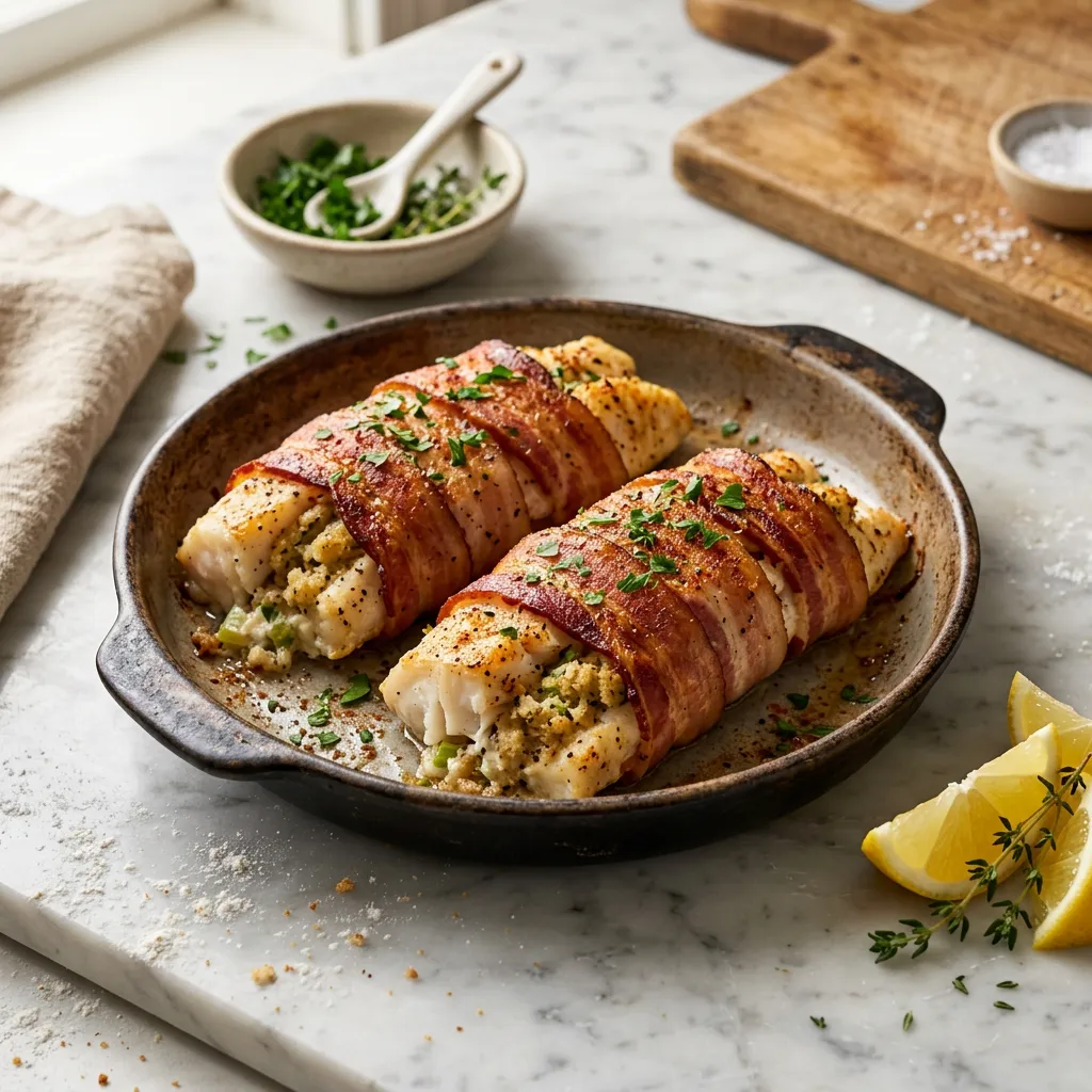 Baked Stuffed Catfish Fillets