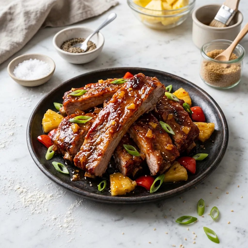 Baked Sweet and Sour Spareribs With Pineapple