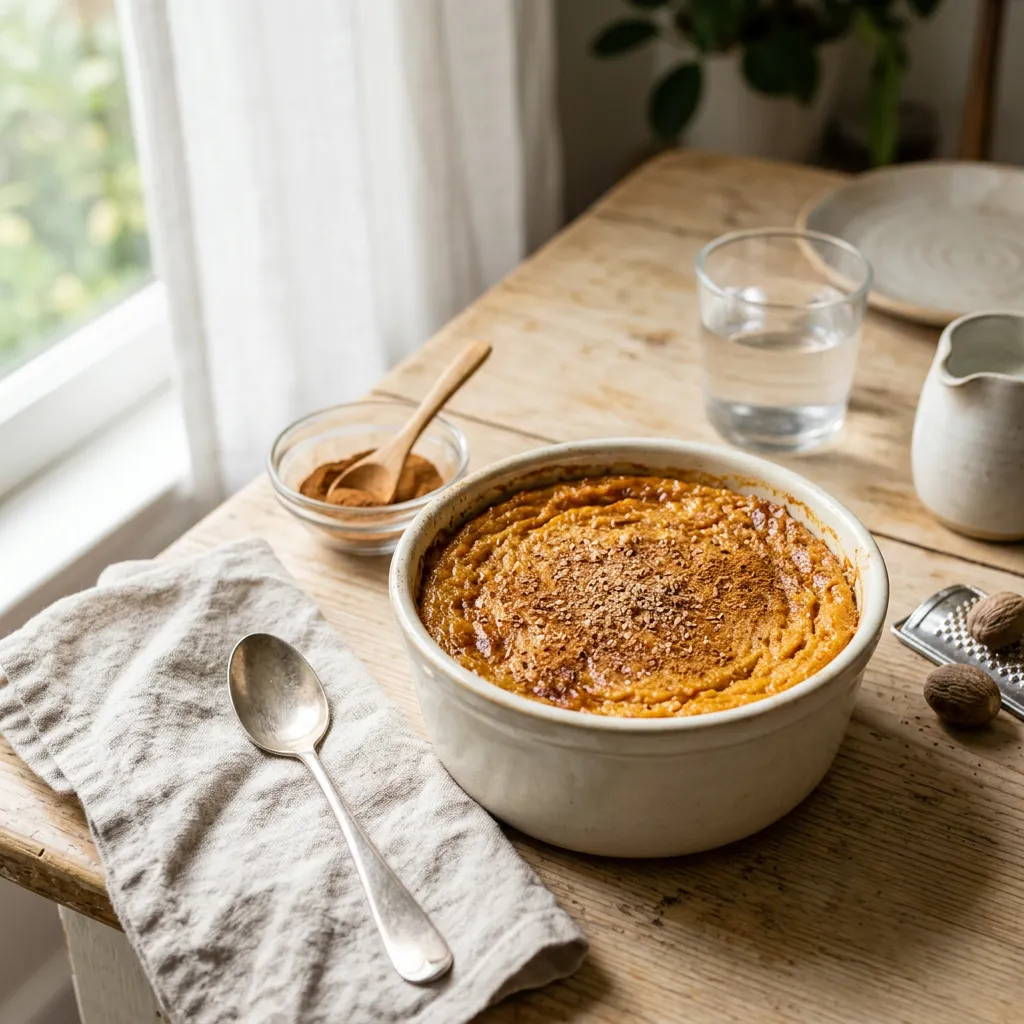 Finished Baked Sweet Potato Custard dish