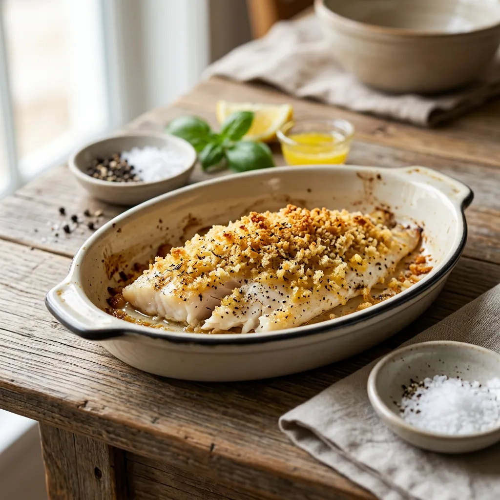 Baked Tilapia With Buttery Crumb Topping