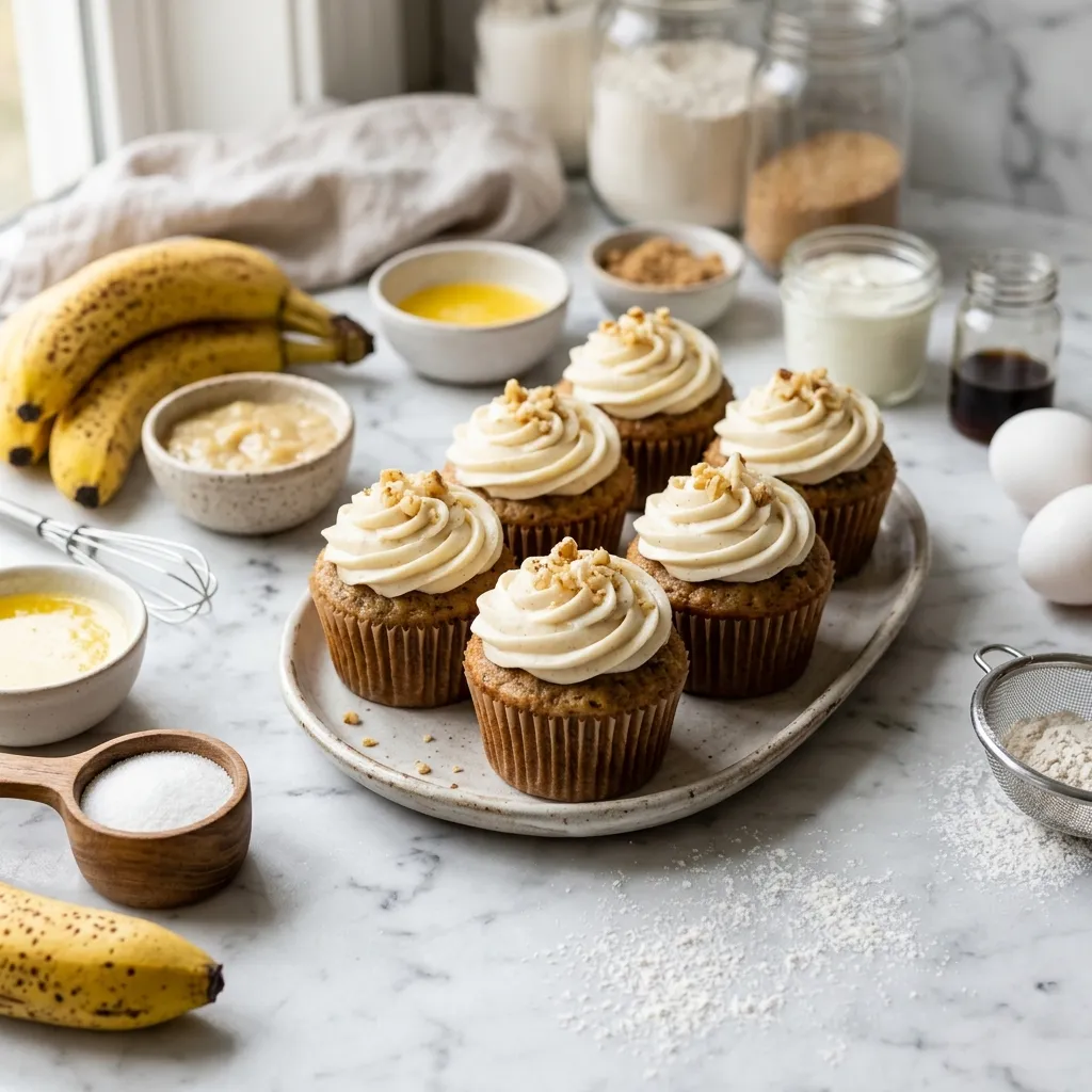 Banana Cupcakes With Cream Cheese Frosting