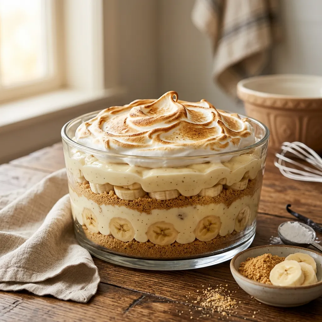 Banana Pudding Layered With Graham Cracker Crumbs
