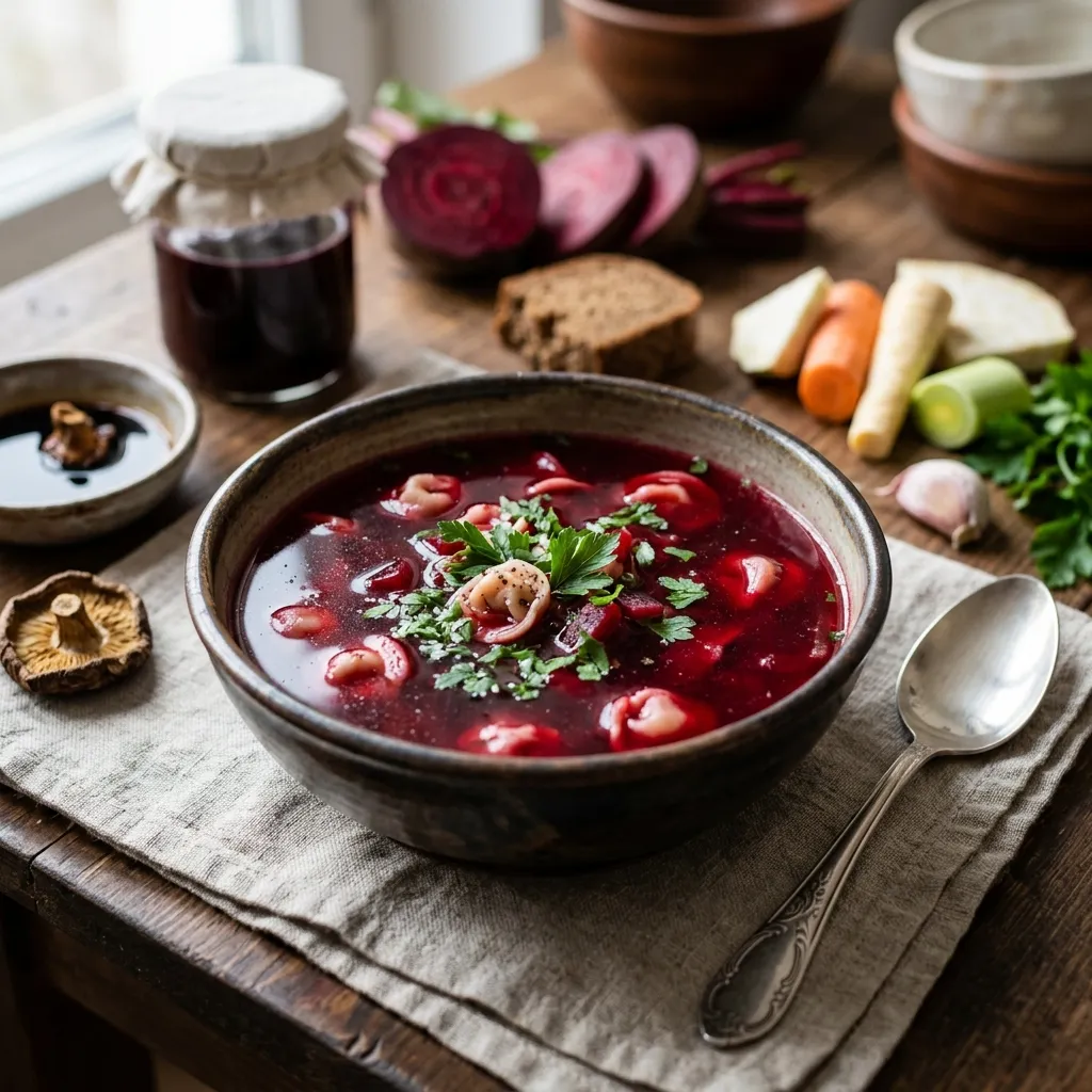 Barszcz Wigilijny (Polish Christmas Eve Beet Soup) Recipe