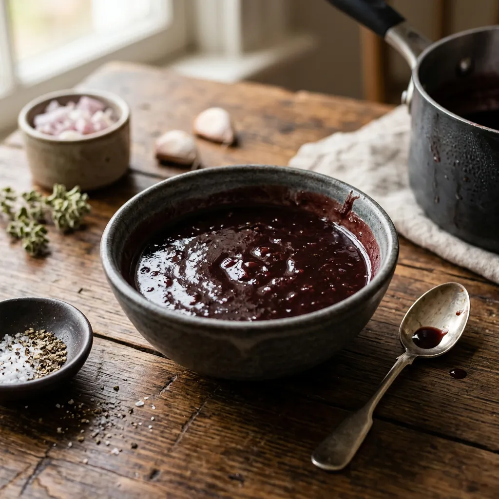 Basic Red Wine Sauce for Beef or Lamb