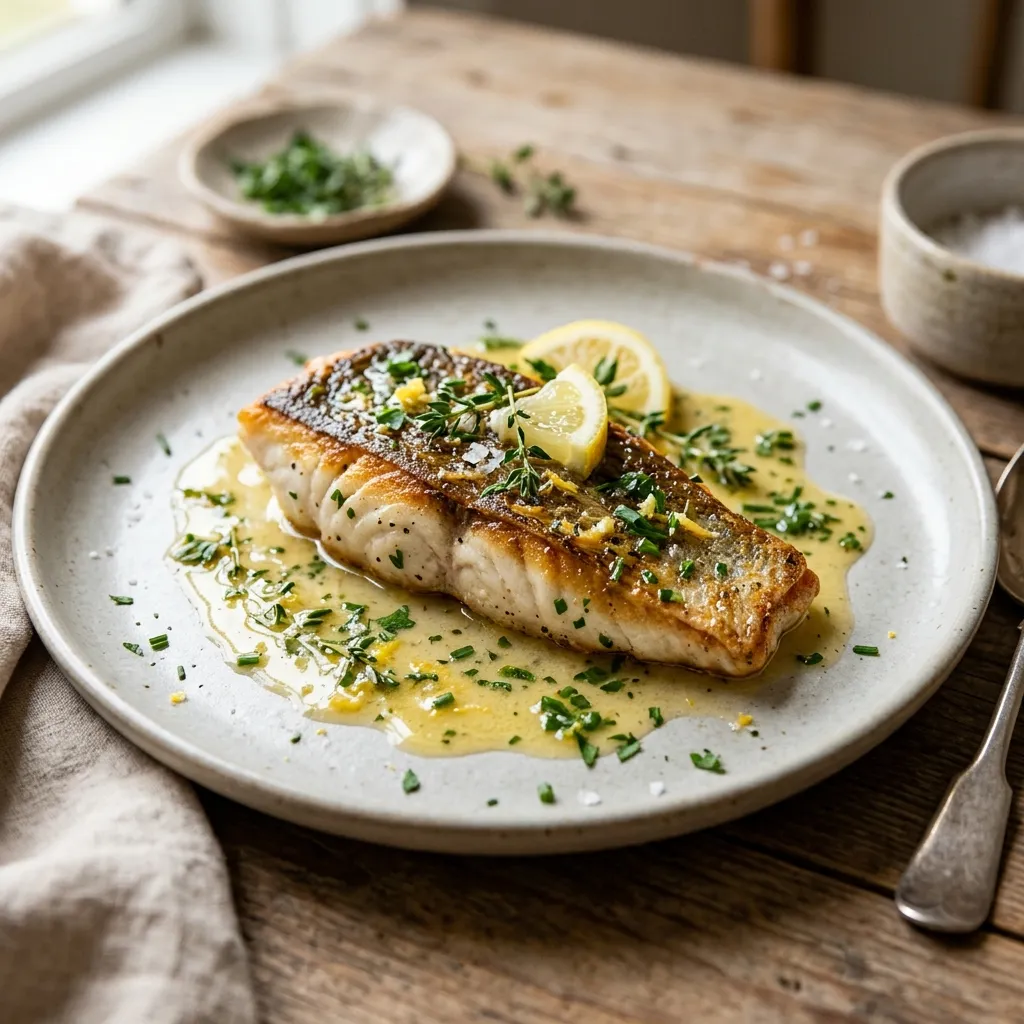 Bass With Lemon Herb Butter