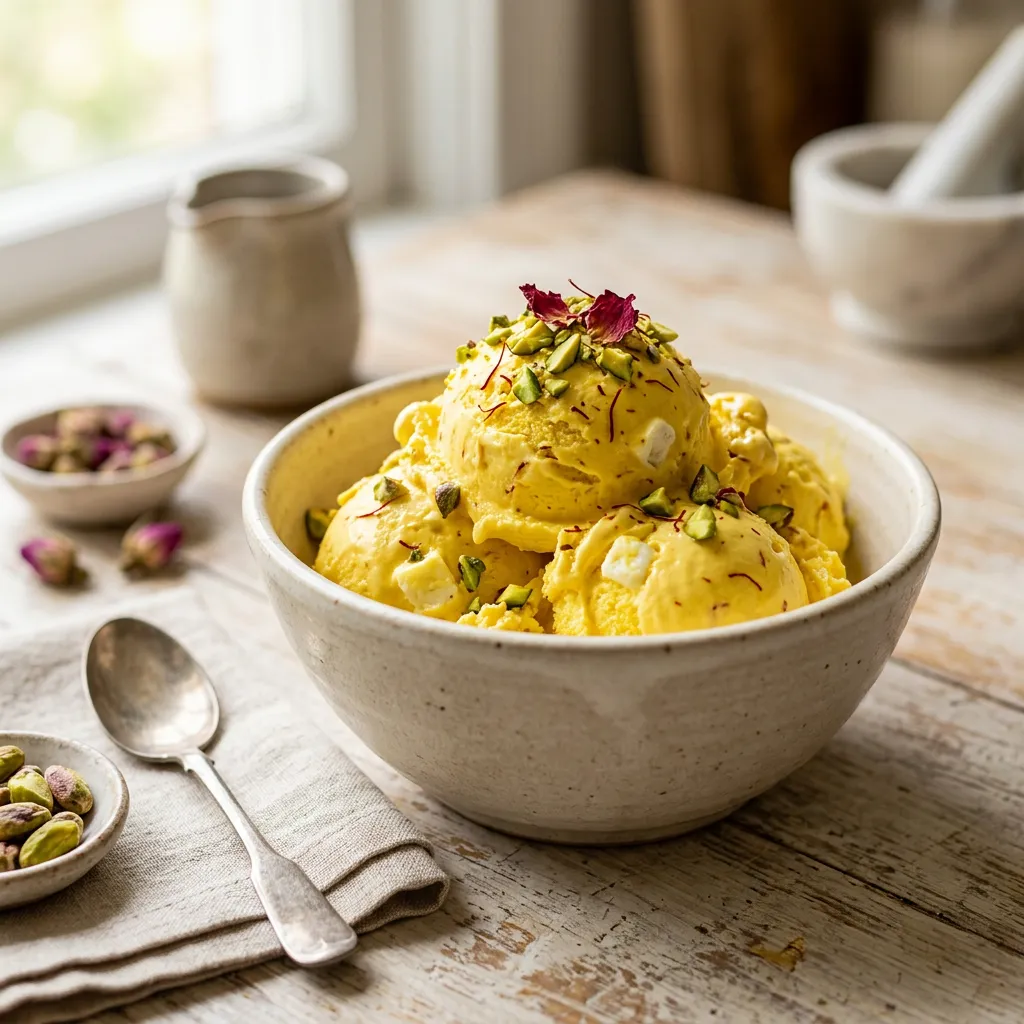 Bastani Sonati (Saffron and Rose Water Ice Cream) Recipe