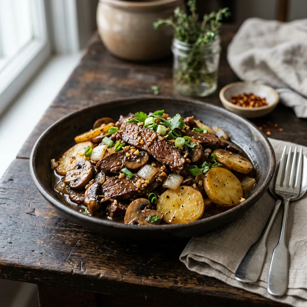 Beef and Potato Stir-Fry