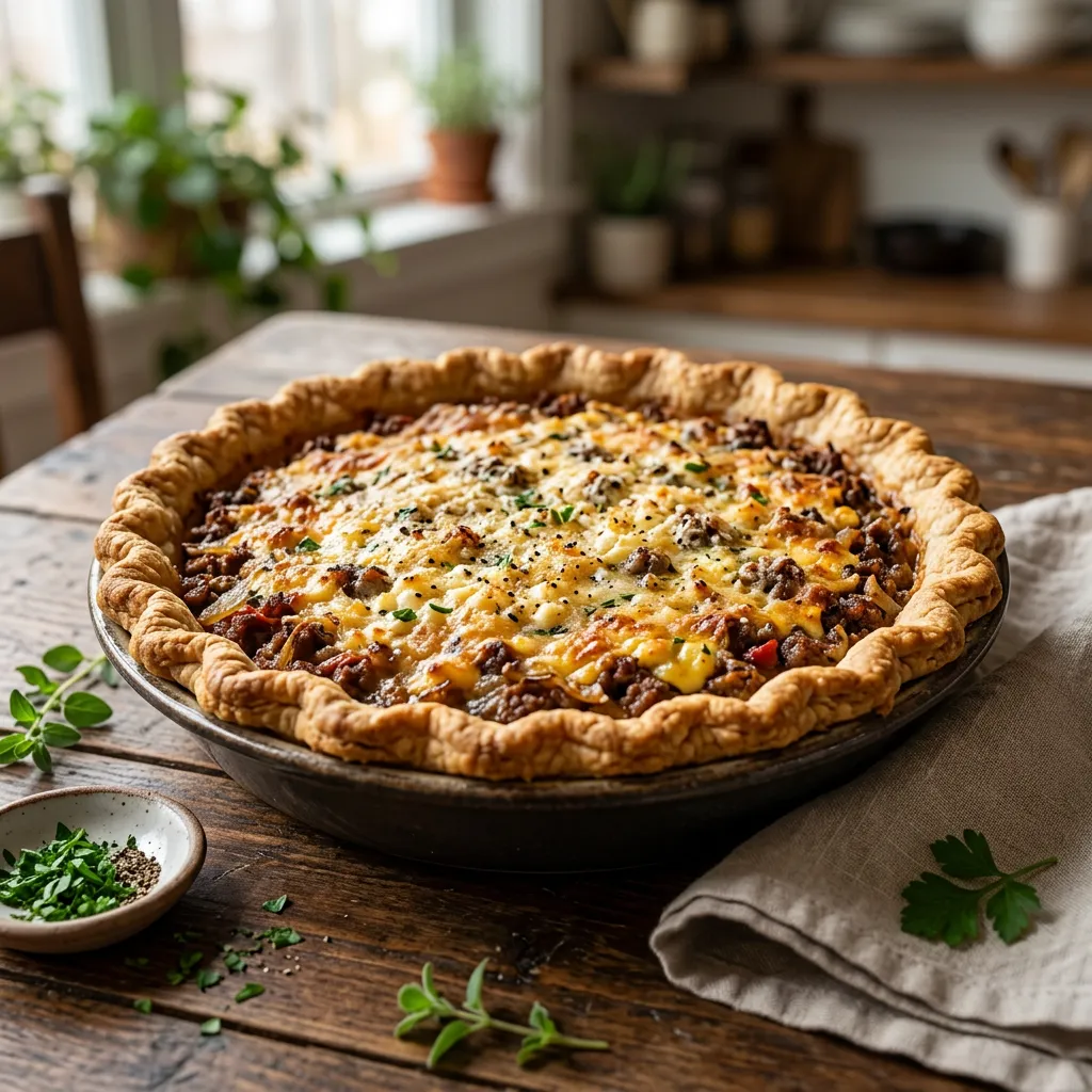Beef Cottage Cheese Pie