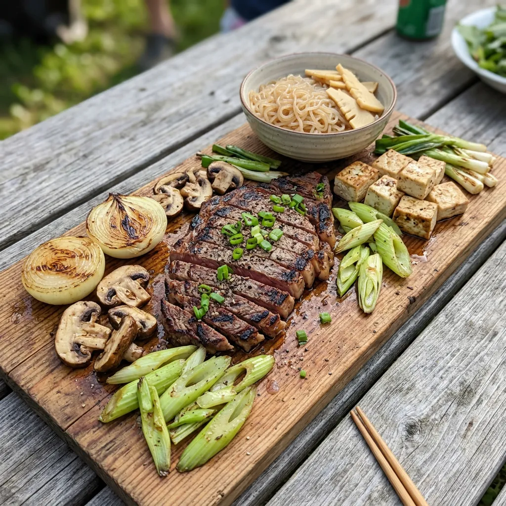 Beef Sukiyaki on the Grill