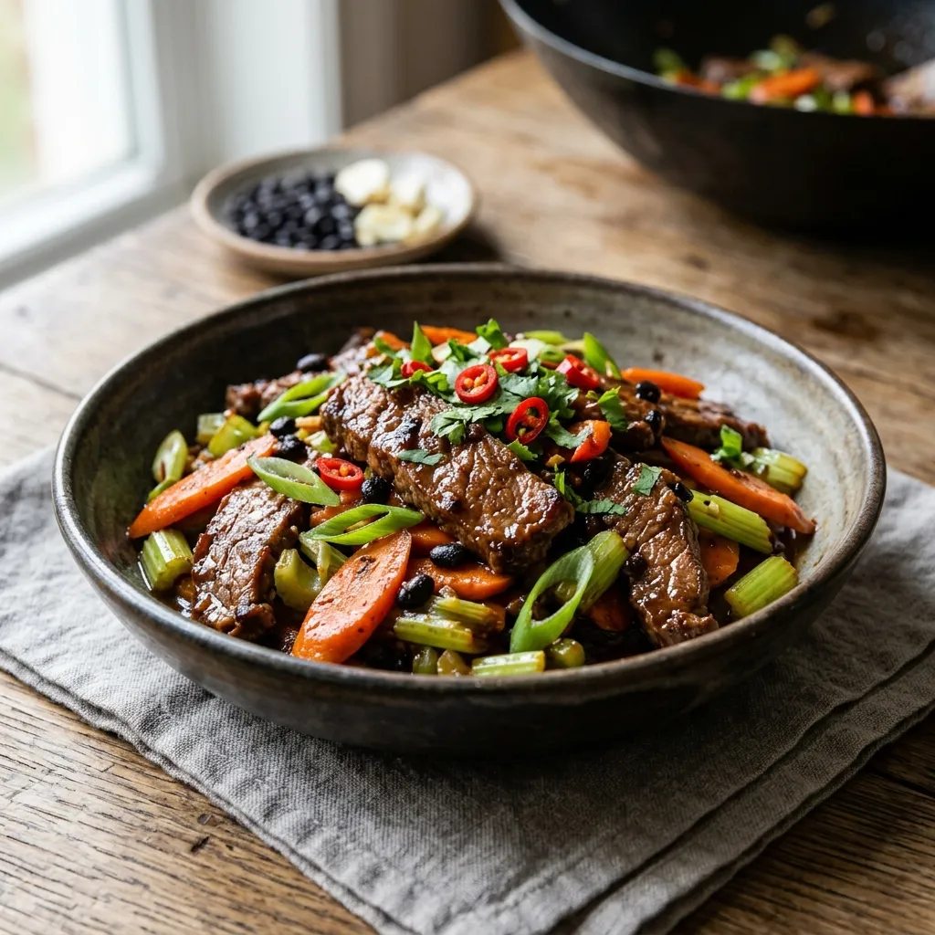 Beef With Spicy Black Bean Sauce